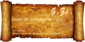 Gyurik Zsigmond névjegykártya