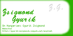 zsigmond gyurik business card